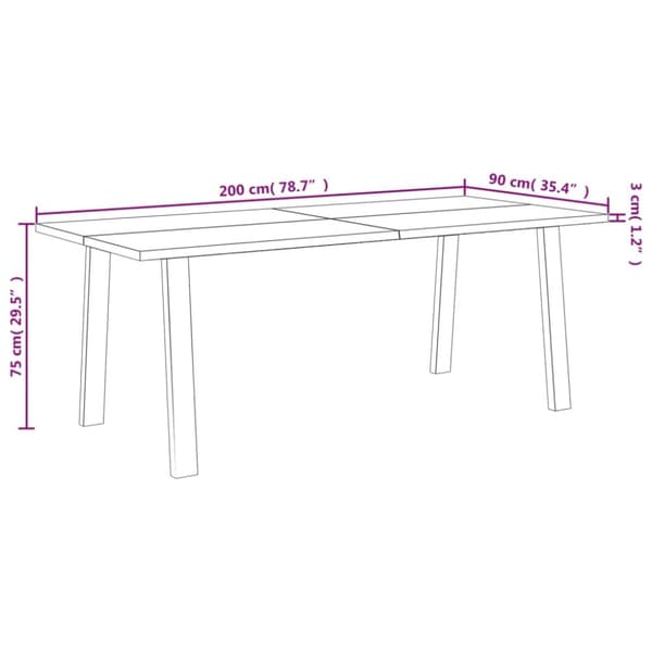 vidaXL Matbord 200x90x75 cm massivt akaciaträ