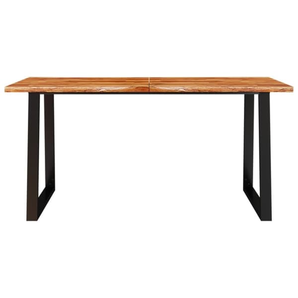 vidaXL Ruokapöytä elävillä reunoilla 160x80x75 cm täysi akasiapuu