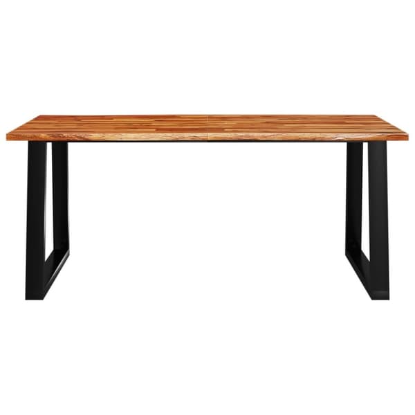 vidaXL Ruokapöytä elävillä reunoilla 180x90x75 cm täysi akasiapuu