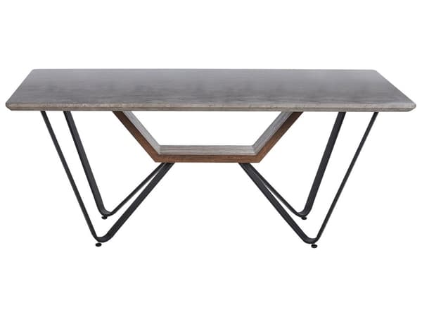 Ruokapöytä harmaa musta 180 x 90 cm MDF-levy rauta suorakulmainen kuudelle betonikuvio industriaalinen