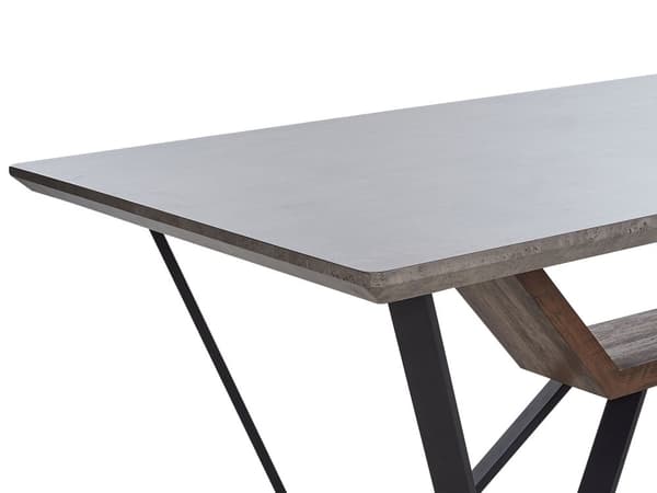 Ruokapöytä harmaa musta 180 x 90 cm MDF-levy rauta suorakulmainen kuudelle betonikuvio industriaalinen