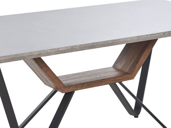Ruokapöytä harmaa musta 180 x 90 cm MDF-levy rauta suorakulmainen kuudelle betonikuvio industriaalinen