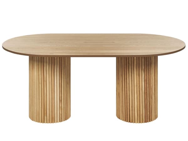 Spisebord Lyst tre MDF 180 x 100 cm Ben i gummitre Oval form Moderne Rustikk Kjøkken Spisestue