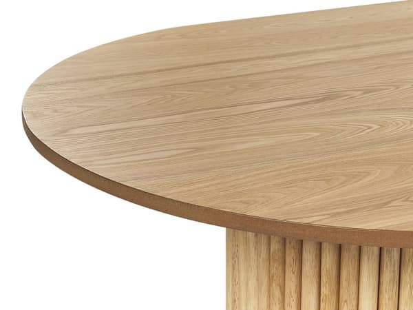 Spisebord Lyst tre MDF 180 x 100 cm Ben i gummitre Oval form Moderne Rustikk Kjøkken Spisestue