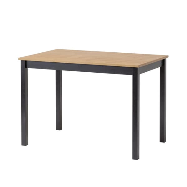 Ruokapöytä "Vesa" massiivimäntypuusta (Black/Brown), 110 x 68 cm korkeus 75 cm