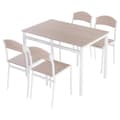 Miniatyrbild 1 av 8: Rootz Matsalsset - 5-delat - Matbord - Matsalsstol - 1 bord - 4 stolar - MDF - Metall - Grå - Vit -