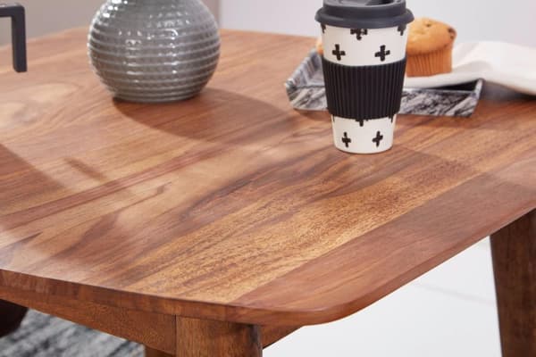 Rootz rumsmatbord Sheesham 80x78x80 cm massivt träbord - Designer köksbord trä - Massivt träbord Rustik - Matbord Massivt äkta trä Modernt