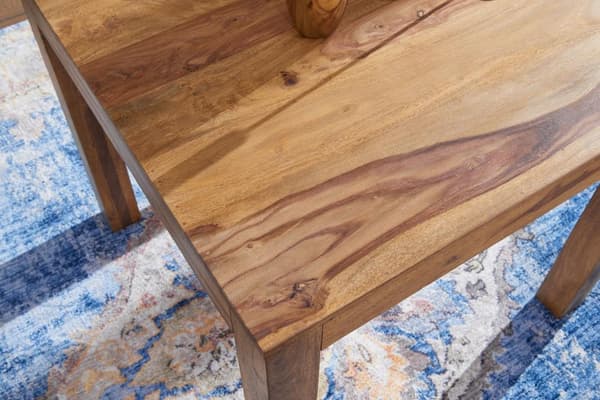 Rootz spisebord massivt træ sheesham 80 cm spisebord træbord design køkkenbord i landlig stil mørkebrun