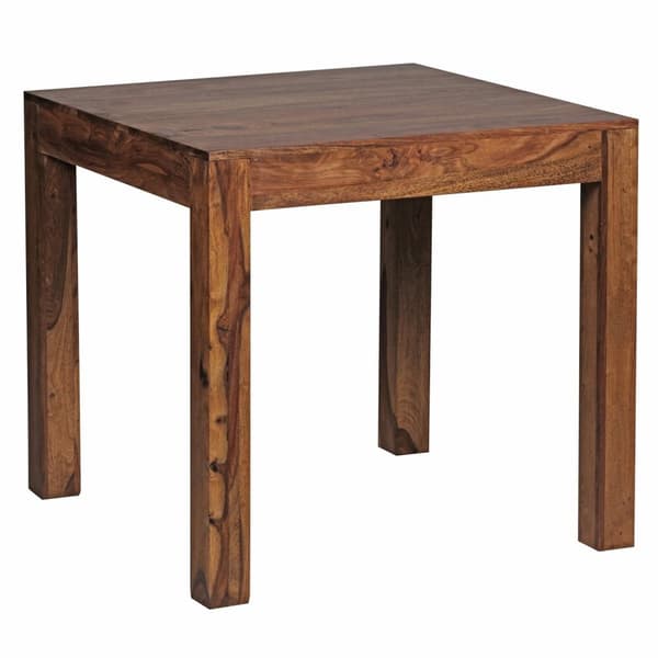 Rootz spisebord massivt træ sheesham 80 cm spisebord træbord design køkkenbord i landlig stil mørkebrun
