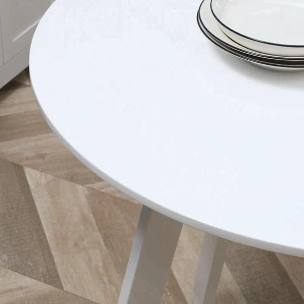 Rootz Spisebord - Køkkenbord - Til 2 personer - Højglans overflade - Med bordfødder - Hvid - 72 x 72 x 75cm