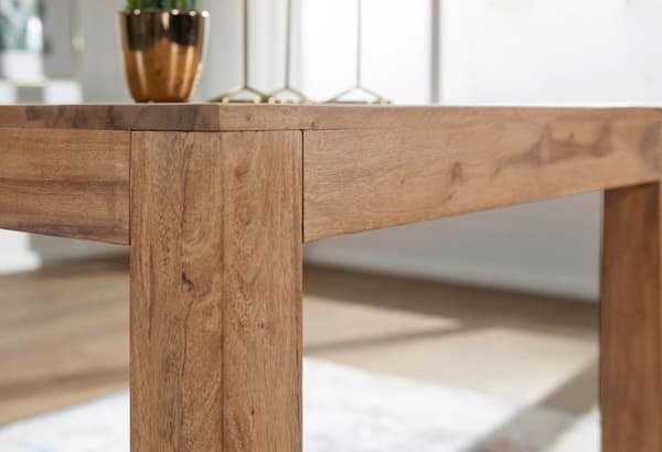 Rootz spisebord massivt træ akacie 80 cm spisebord træbord design køkkenbord landlig mørk brun