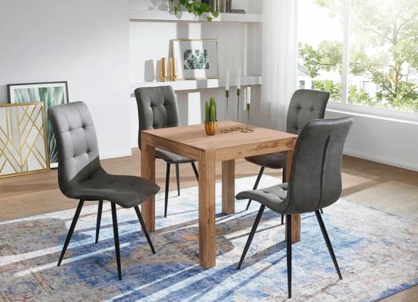 Rootz spisebord massivt træ akacie 80 cm spisebord træbord design køkkenbord landlig mørk brun