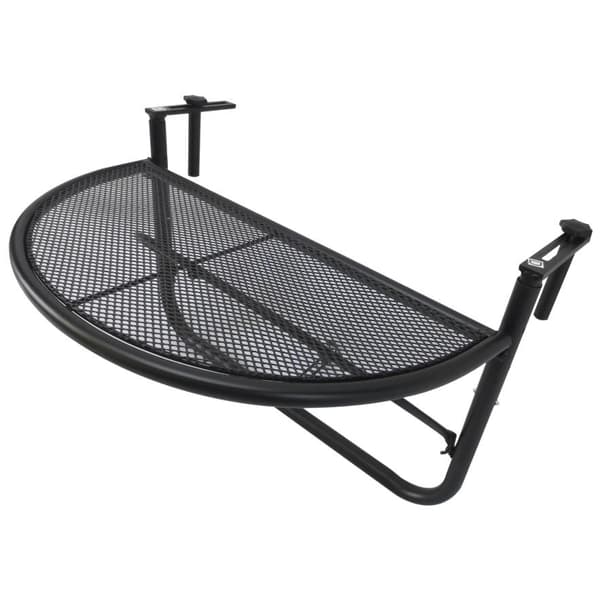 Rootz Balkonbord - Hængebord - Højdejusterbar - Terrasse - Metal - Sort - 60 x 45 x 50 cm