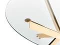Miniatyrbillede 5 af 6: Spisebord guld metalben glasplade rund ⌀120 cm til 4 personer moderne design