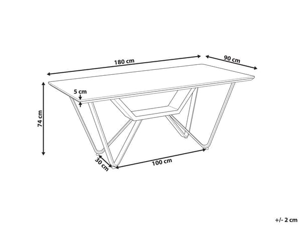 Spisebord Grå Svart MDF Jern 180 x 90 cm Betongeffekt 6-seters Rektangulært Industriell Moderne