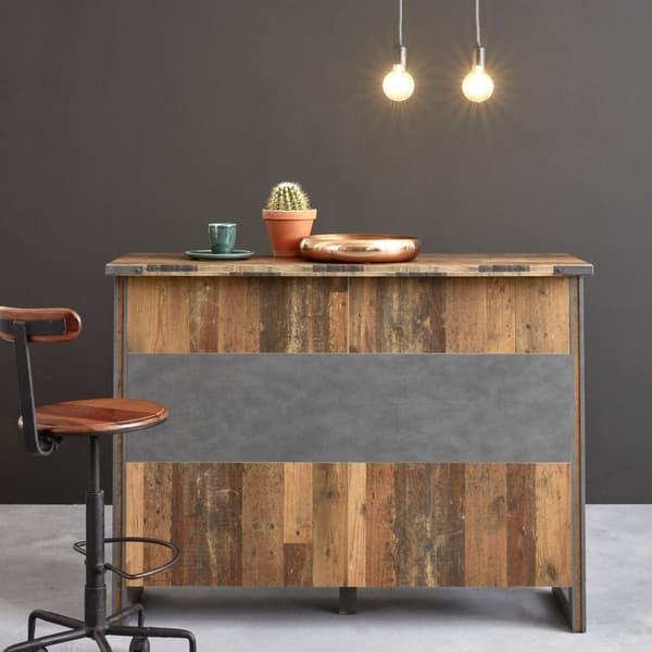 Rootz Living Room Bar Counter - Home Bar - Pub Table - Drink Stand - Cocktail Desk - Beverage Counter - Brown - 140x105x48 cm
