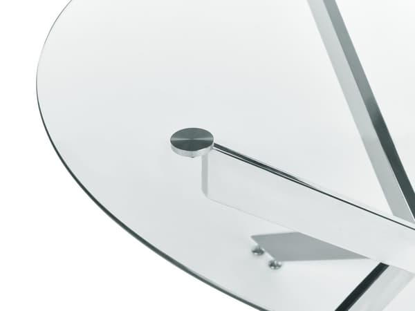 Spisebord med sølvfarget herdet glassplate rund ⌀ 120 cm 4 personer Moderne design