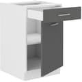 Miniatyrbillede 2 af 2: Köksunderdel - 1 dörr 1 låda - Grå dekor - L 50 x D 60 x H 86 cm - PREGO