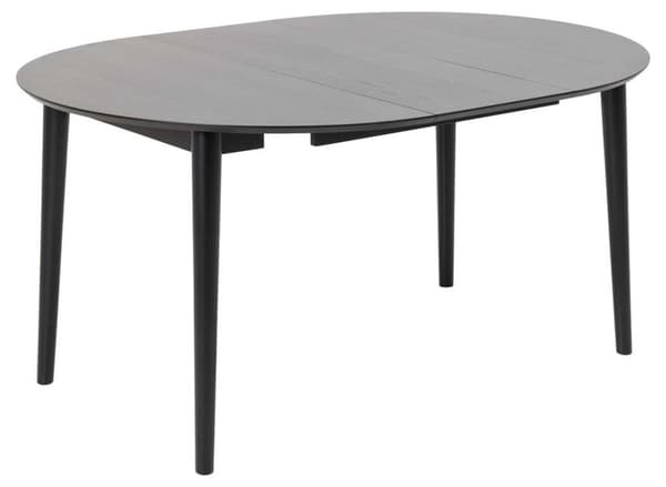 Montreux spisebord Ø115/154cm inkl. tilleggsplater svart.