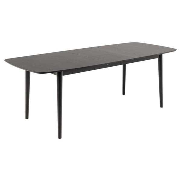 Montreux spisebord 90x180/219cm inkl. tilleggsplater svart.
