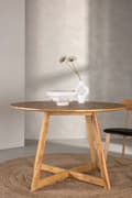 Miniatyrbillede 3 af 5: Yadikon spisebord Ø120cm , med udtræk inkl. plader eg dekor.