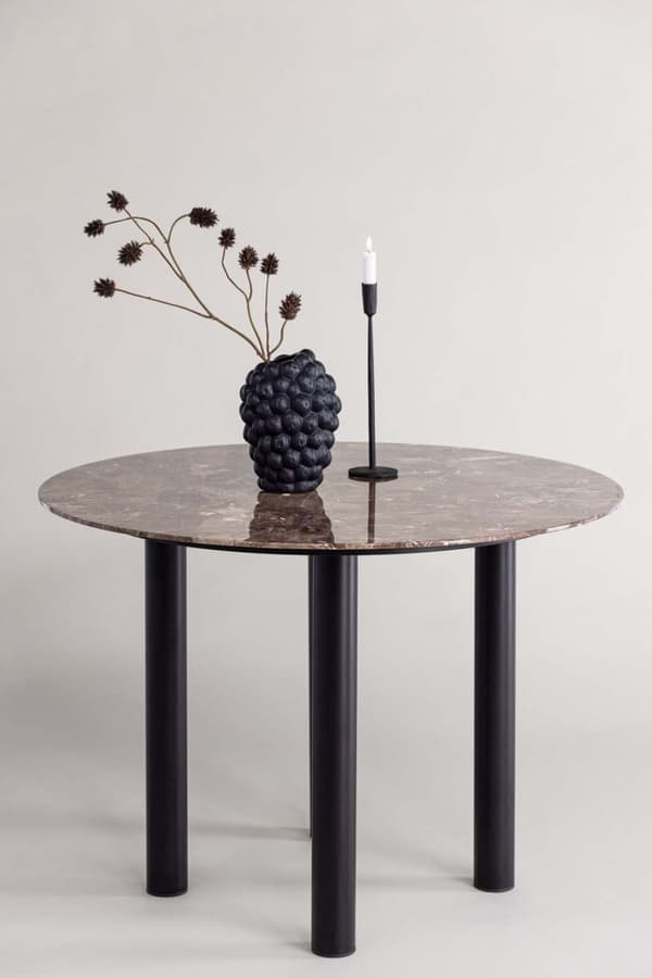 Havsten matbord Ø106cm glas brun.