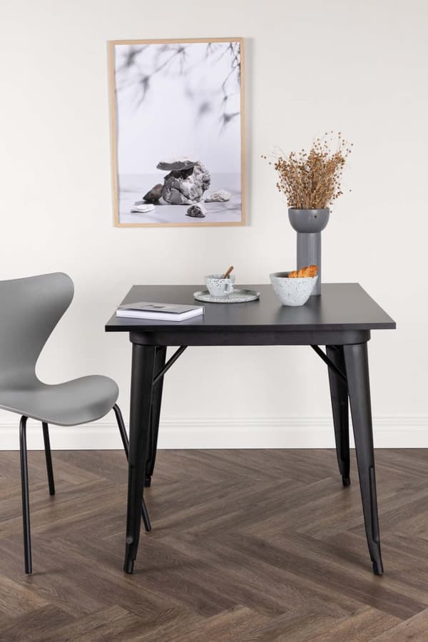 Tempe spisebord 80x80cm sort.