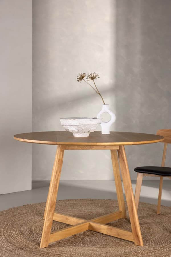 Yadikon spisebord Ø120cm , med uttrekk med tilleggsplater eik dekor.