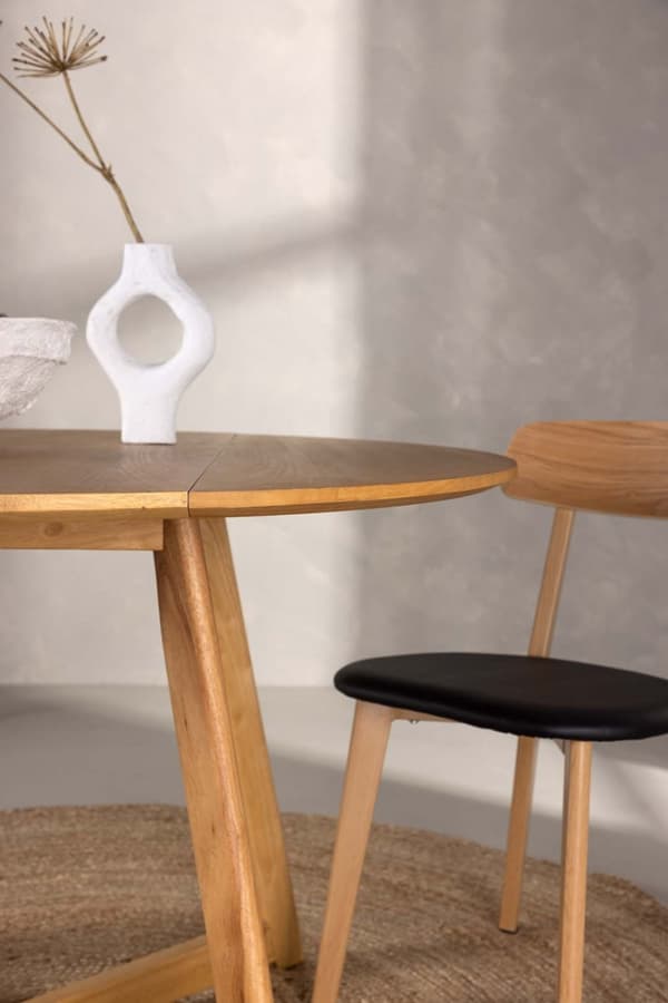 Yadikon spisebord Ø120cm , med uttrekk med tilleggsplater eik dekor.