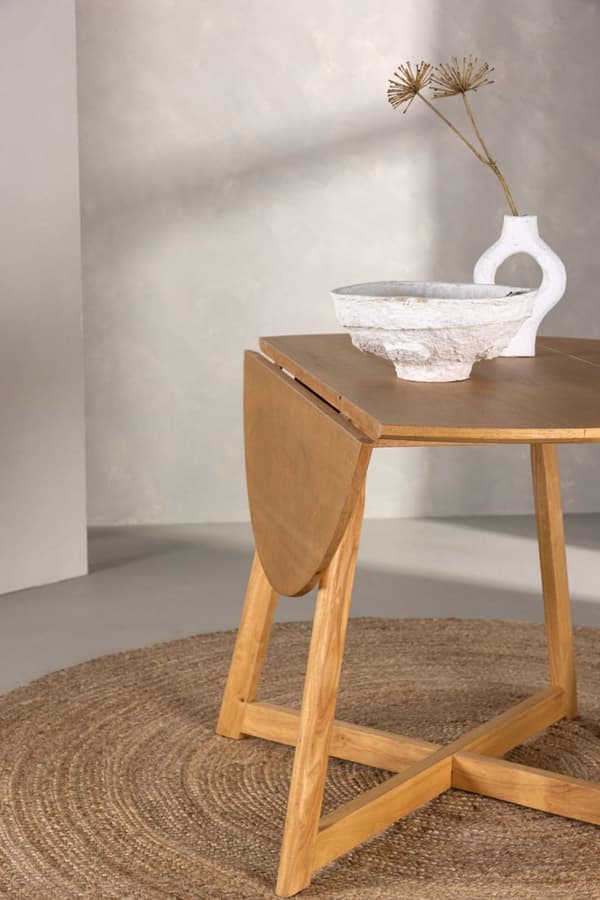 Yadikon spisebord Ø120cm , med uttrekk med tilleggsplater eik dekor.