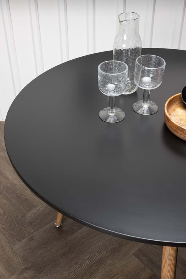 Polar spisebord Ø90cm svart.