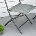 Miniatyrbillede 6 af 6: Rootz Polyrattan Bistrosæt - Til 2 personer - Siddegruppe - Rattan Havemøbelsæt - Grå - 60L x 60B x 72H cm