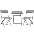 Miniatyrbillede 1 af 6: Rootz Polyrattan Bistrosæt - Til 2 personer - Siddegruppe - Rattan Havemøbelsæt - Grå - 60L x 60B x 72H cm
