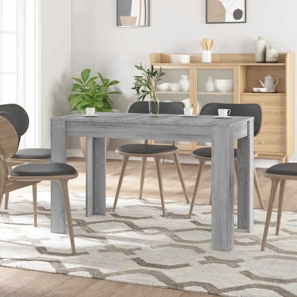 vidaXL Ruokapöytä harmaa Sonoma 120x60x76 cm tekninen puu