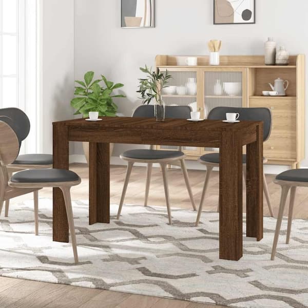vidaXL spisebord 120x60x76 cm konstrueret træ brun egetræsfarve