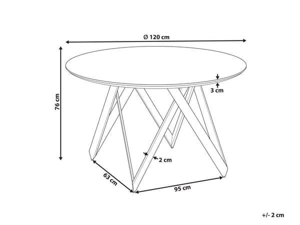 Ruokapöytä musta 120 cm MDF-levy teräsjalat pyöreä 4 hengen kiiltävä pinta moderni