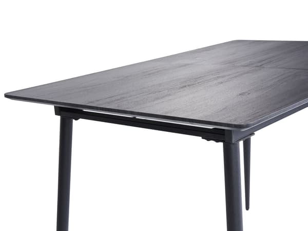 Ruokapöytä harmaa 120/160 x 80 x 75 cm MDF-levy teräs kuuden hengen jatkettava suorakulmainen moderni
