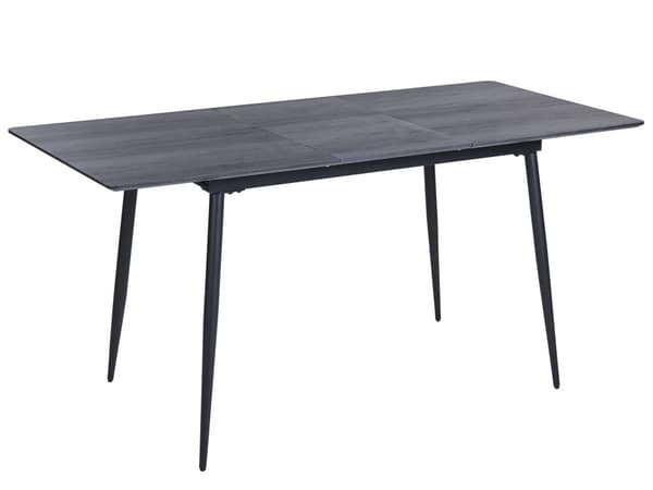 Ruokapöytä harmaa 120/160 x 80 x 75 cm MDF-levy teräs kuuden hengen jatkettava suorakulmainen moderni