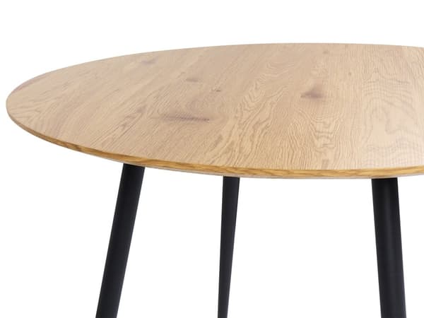 Runt Matbord Ljust Trä MDF Bordsskiva Metall Stål Ben 100 cm 4 Personer Köksmöbler Matsal