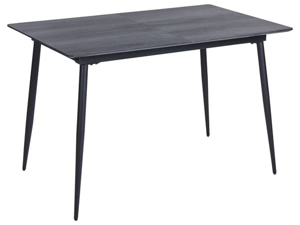Spisebord grå MDF sorte metalben 120/160 x 80 cm foldbart moderne design
