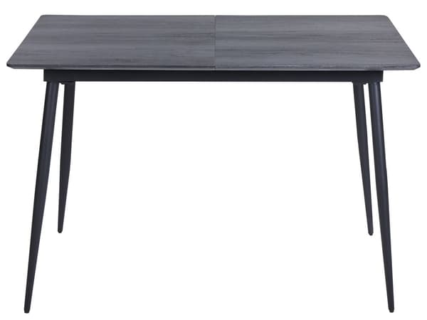 Spisebord grå MDF sorte metalben 120/160 x 80 cm foldbart moderne design