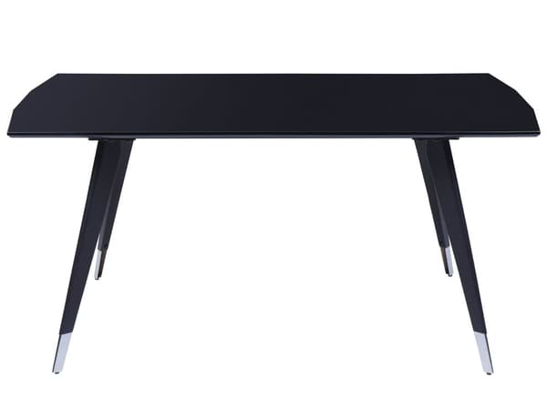 Rektangulært sort blankt MDF metalben base 160 x 90 cm bistrobord til spisestue køkken til 6 personer