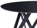Miniatyrbillede 4 af 6: Rundt bord sort blank MDF-plade metalben base 120 cm bistro til køkken spisestue til 4 personer