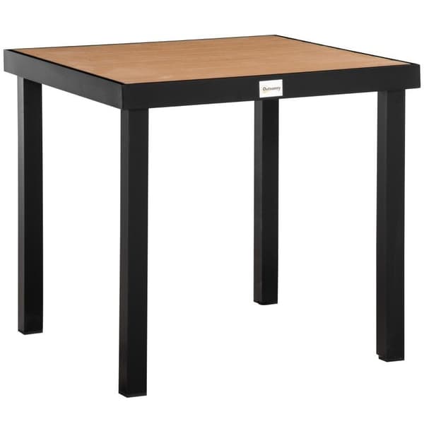 Rootz Udendørs spisebord - Havebord - Aluminiumsbord - Havemøbler - Loungemøbler - Aluminium/Plastik - Natur/Sort - 80c mx 80cm x 74cm