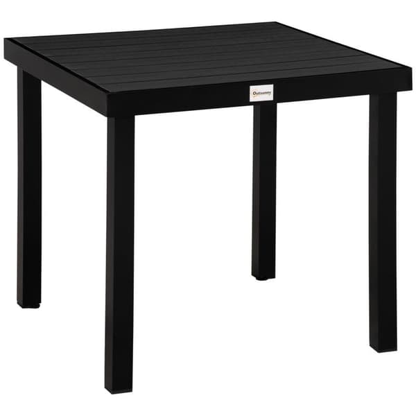 Rootz Outdoor ruokapöytä - Puutarhapöytä - Alumiinipöytä - Puutarhakalusteet - Olohuoneen kalusteet - Alumiini/Muovi - Musta - 80 x 80 x 74 cm