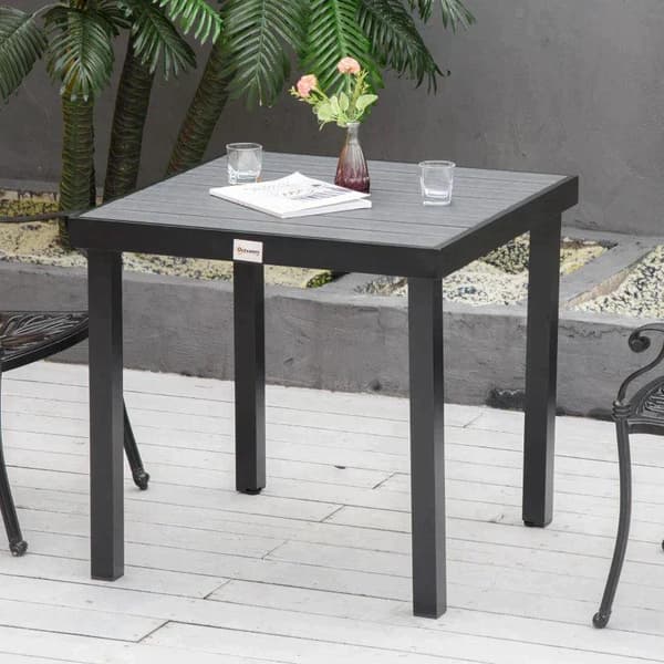 Rootz Outdoor ruokapöytä - Puutarhapöytä - Alumiinipöytä - Puutarhakalusteet - Olohuoneen kalusteet - Alumiini/Muovi - Musta - 80 x 80 x 74 cm
