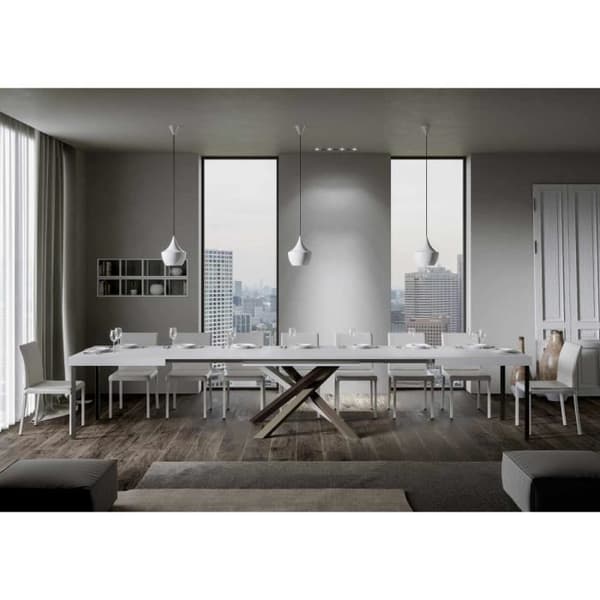 Utdragbart bord - Volantis - 90x160/420 cm - White Ash - 4/C