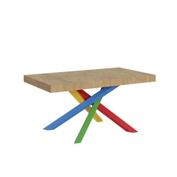 Utdragbart bord - Volantis - 90x160/264 cm - Natur ek - Vit - Barn