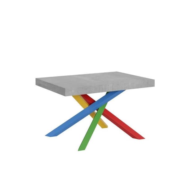 Utdragbart bord - Volantis - 90x130/390 cm - Cement - Vit - Barn