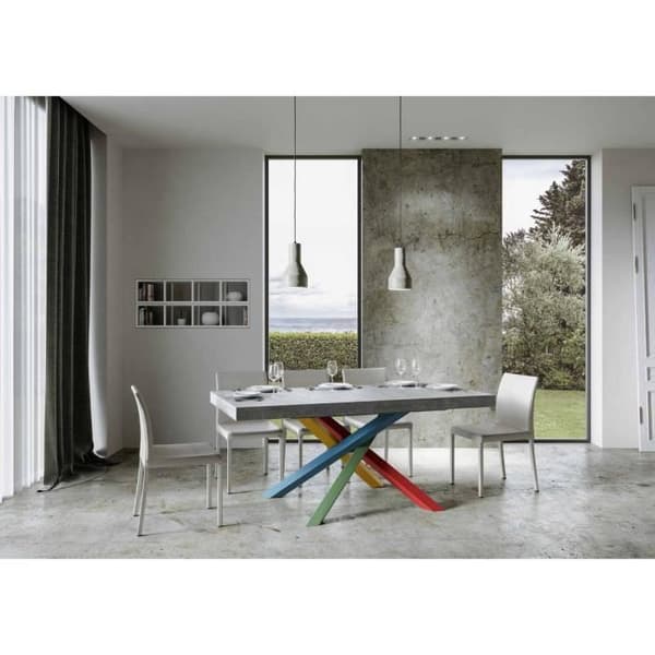 Utdragbart bord - Volantis - 90x180/284 cm - Cement - Vit - Barn